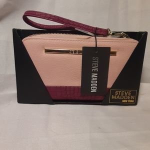 Steve Madden Blush Color Block Wristlet NWT
